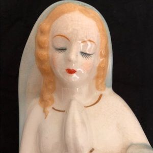 Vintage praying Virgin Mary, Madonna planter